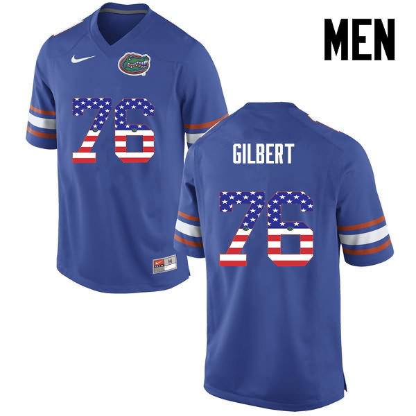 Men's NCAA Florida Gators Marcus Gilbert #76 Stitched Authentic USA Flag Fashion Nike Blue College Football Jersey XRI5365YX